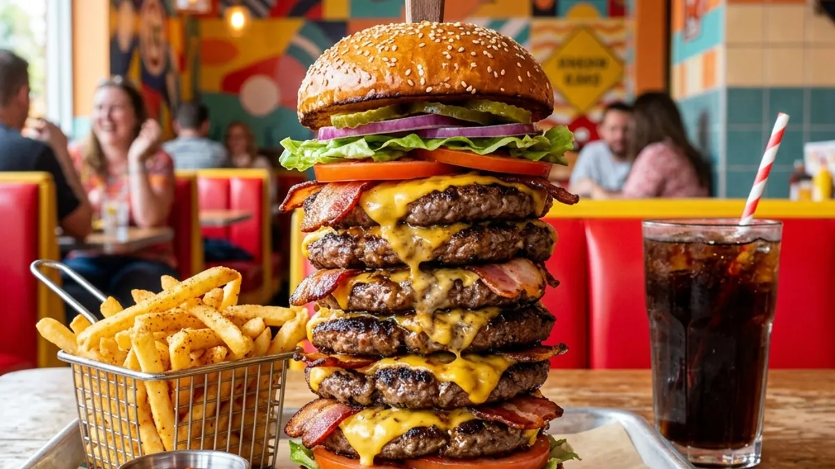 テディーズ・ビガーバーガーでアメリカンサイズのバーガー！モンスターダブルBIGGESTに挑戦