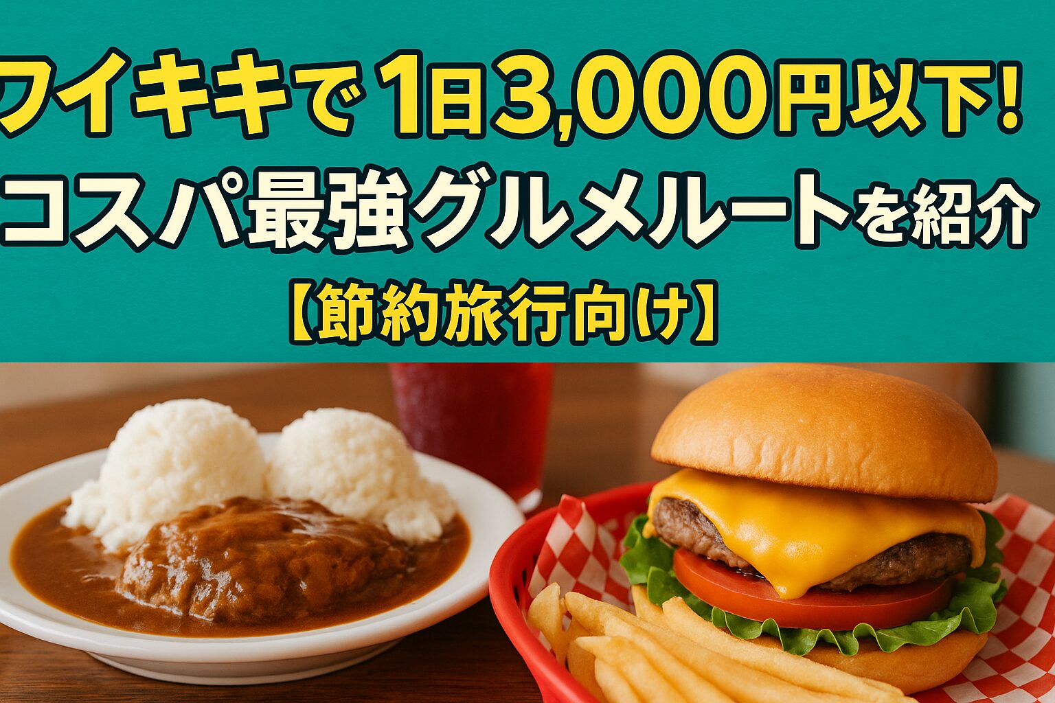 ワイキキで1日3,000円以下！コスパ最強グルメルートを紹介【節約旅行向け】