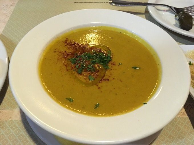 Lentil Soup レンズ豆のスープ 6.95ドル