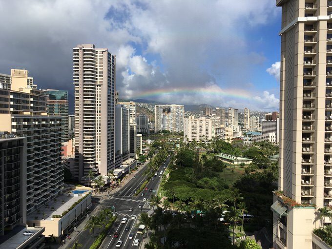 グランドワイキキアンのラナイからの景色