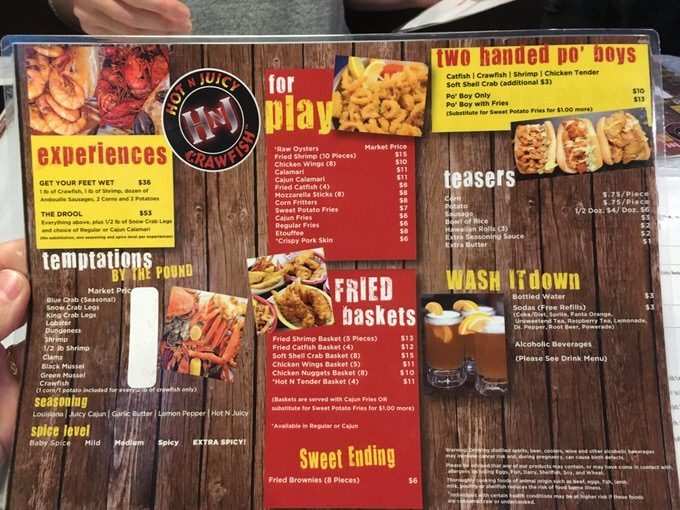 Hot N Juicy Crawfishのフードメニュー