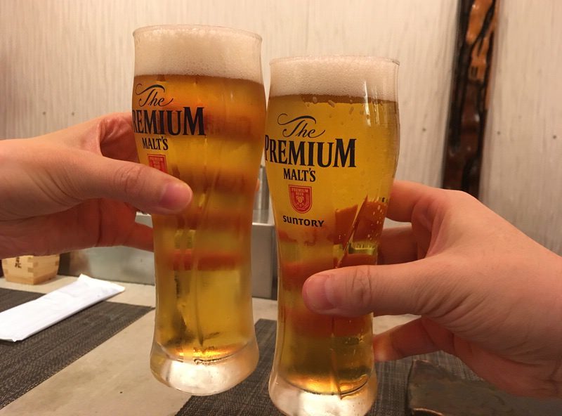 生ビールで乾杯！