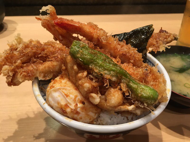 江戸前天丼 (松) 味噌汁付き Premium Tempura Bowl Set 20.5ドル
