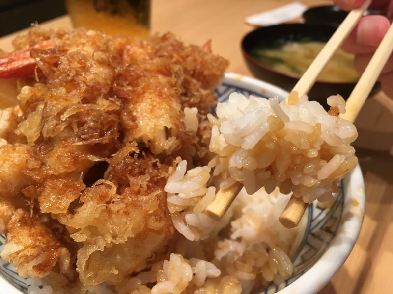 天丼はご飯も美味しい！