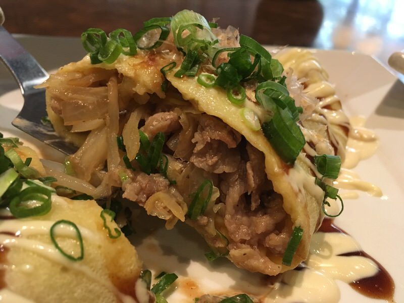 具だくさんのとん平焼き