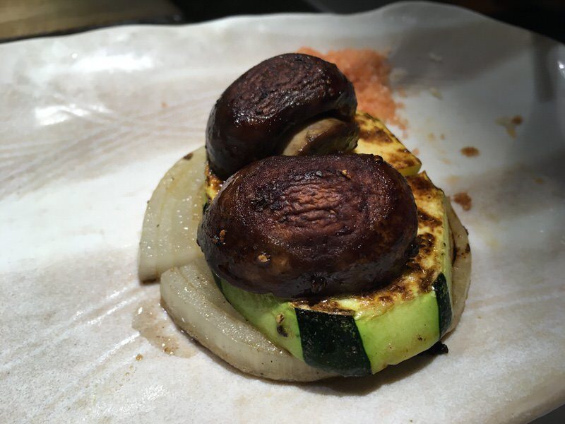 出来上がった焼き野菜