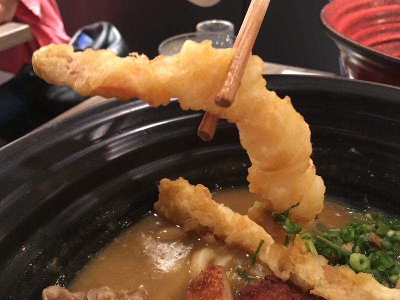 カレー三昧のおうどんの海老天