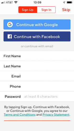 DoorDashのサインアップ手順 その2