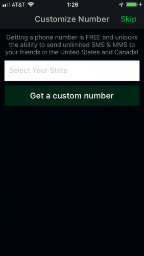 NextPlusでアメリカの電話番号を取得する手順 その5