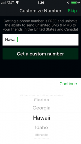 NextPlusでアメリカの電話番号を取得する手順 その6