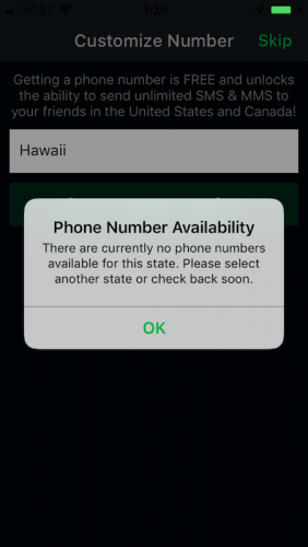 NextPlusでアメリカの電話番号を取得する手順 その7