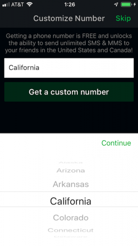 NextPlusでアメリカの電話番号を取得する手順 その8