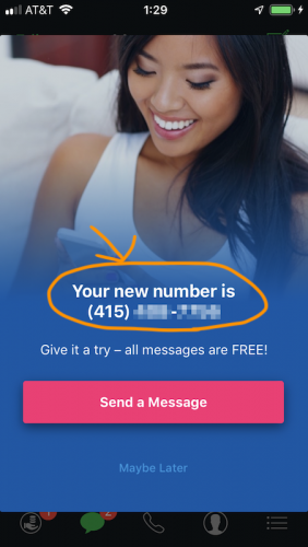 NextPlusでアメリカの電話番号を取得する手順 その11