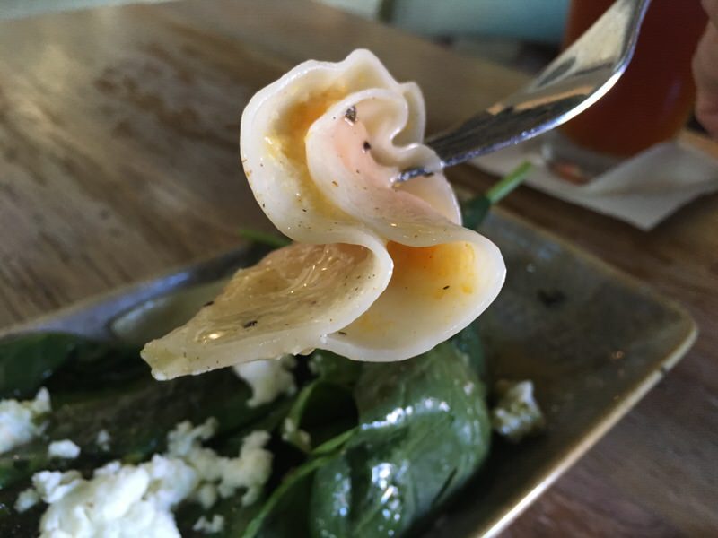 半額のRoasted Squash Ravioli 7.5ドル