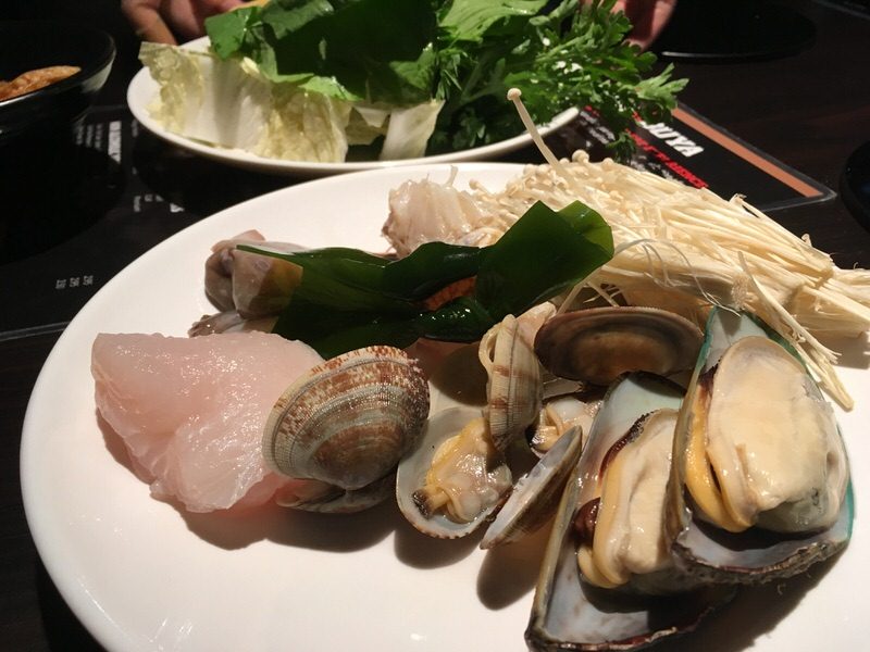 持ってきた魚介類