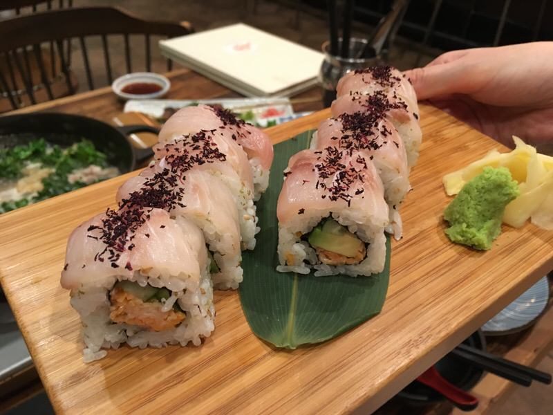 9品目：ロール寿司 (Japonika Roll with Kona Kampachi and Yuzu)