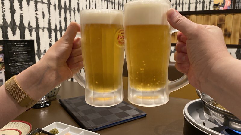 オリオンドラフト生ビールで乾杯！